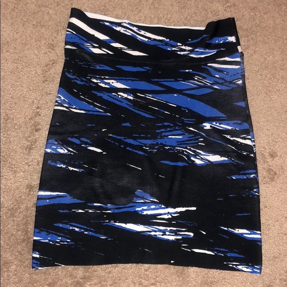 BCBGMaxAzria Blue and Black Pencil Skirt - Picture 1 of 4